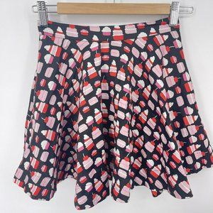 Kate Spade Skirt Size 10Y Petit Four Cupcake Print Full Flared 140 Black Pink